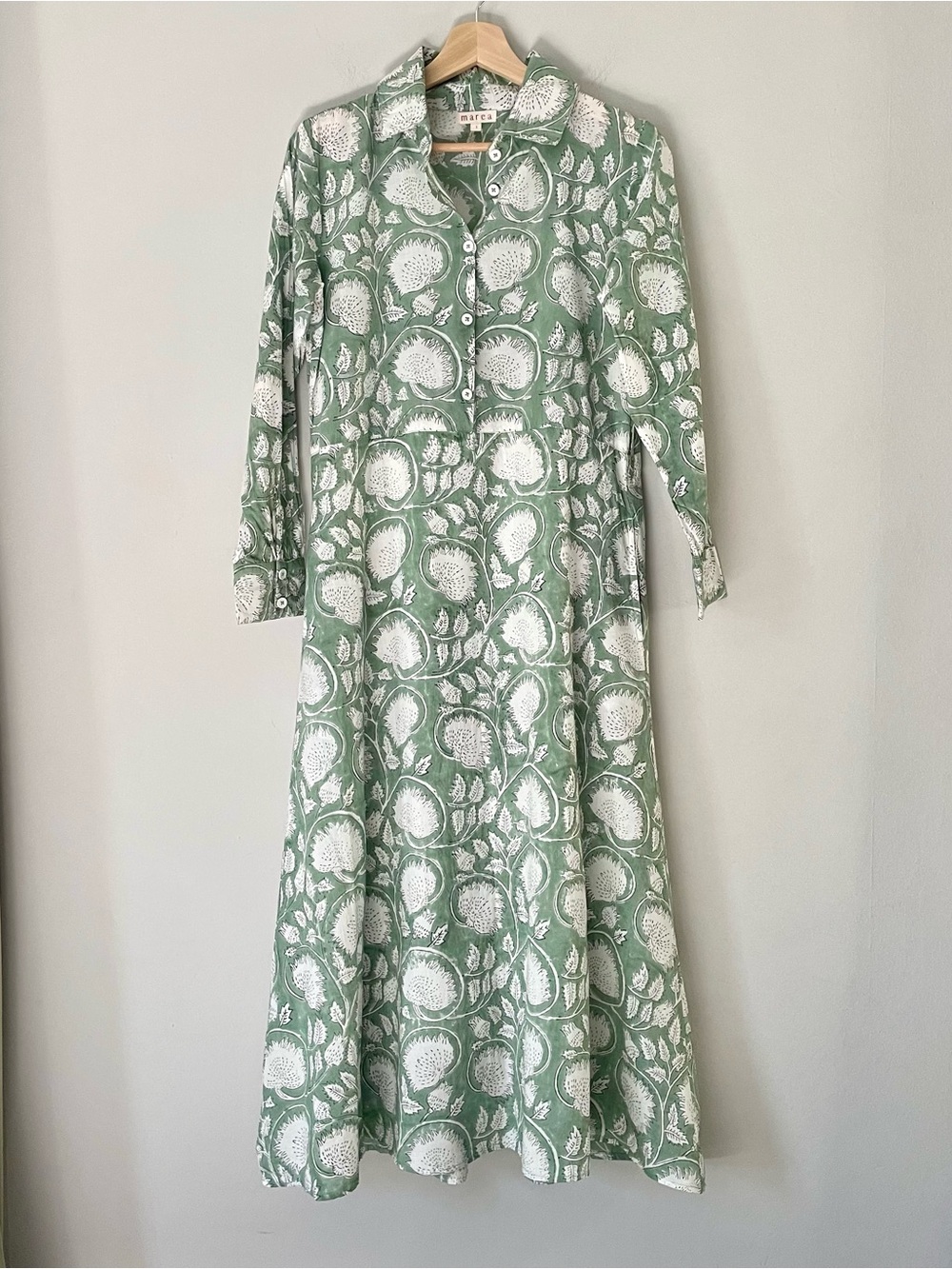 Marea Cotton Long-Sleeve Maxi Shirt Dress
